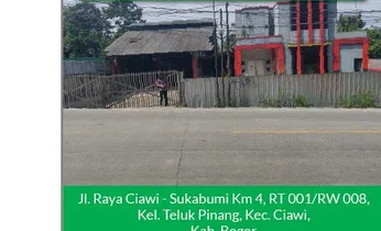 Komersil Raya Ciawi-Sukabumi Bogor, Luas 934m², Harga Nego